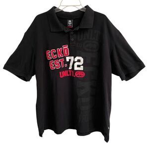 Ecko Unltd Y2K Mens 3XB Polo Shirt Black Skater